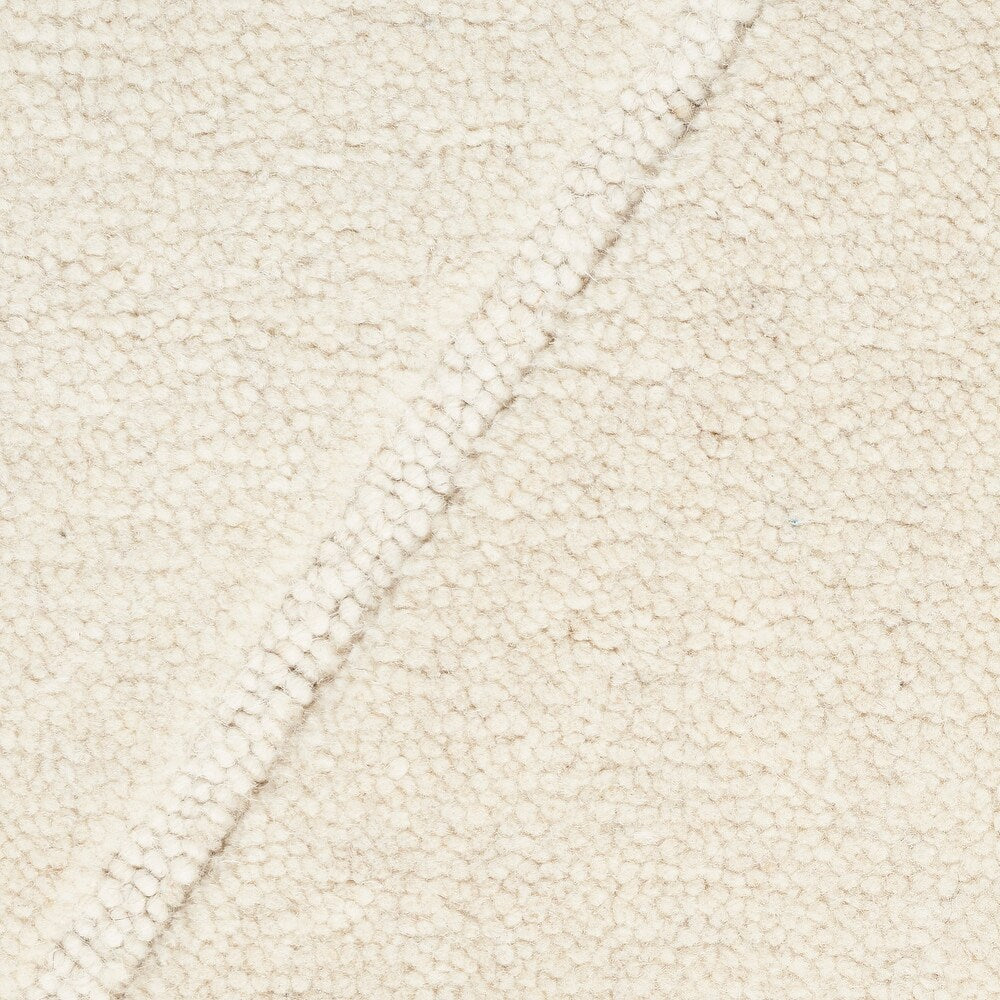 Modern Edge Chic Geometric Textured Ivory Solid Area Rug