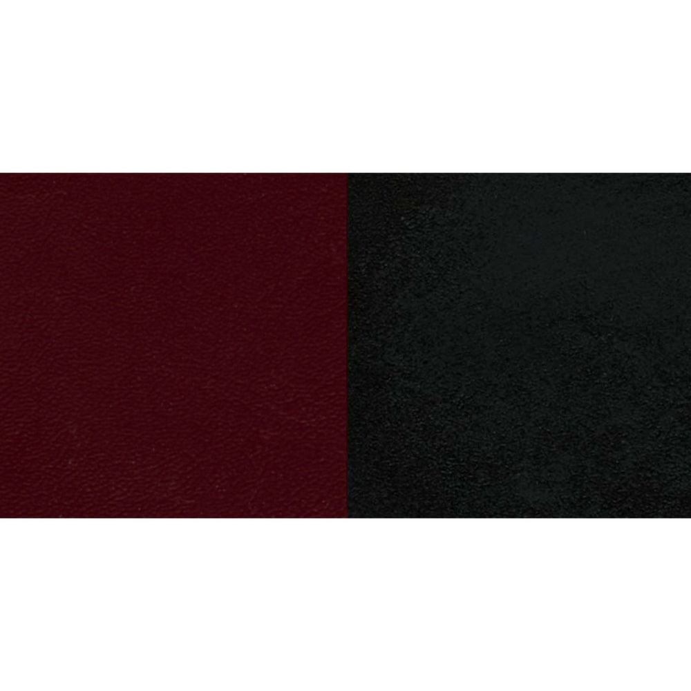 Offex Black Circle Back Metal Restaurant Chair with Natural Wood Back, Burgundy Vinyl Seat - Not Available