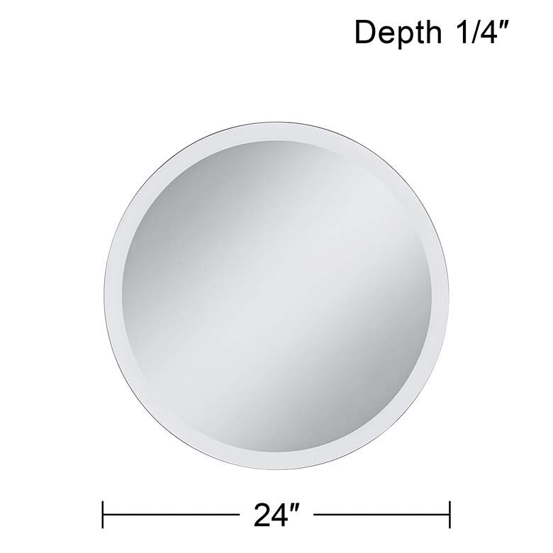 Frameless 24" Round Beveled Wall Mirror