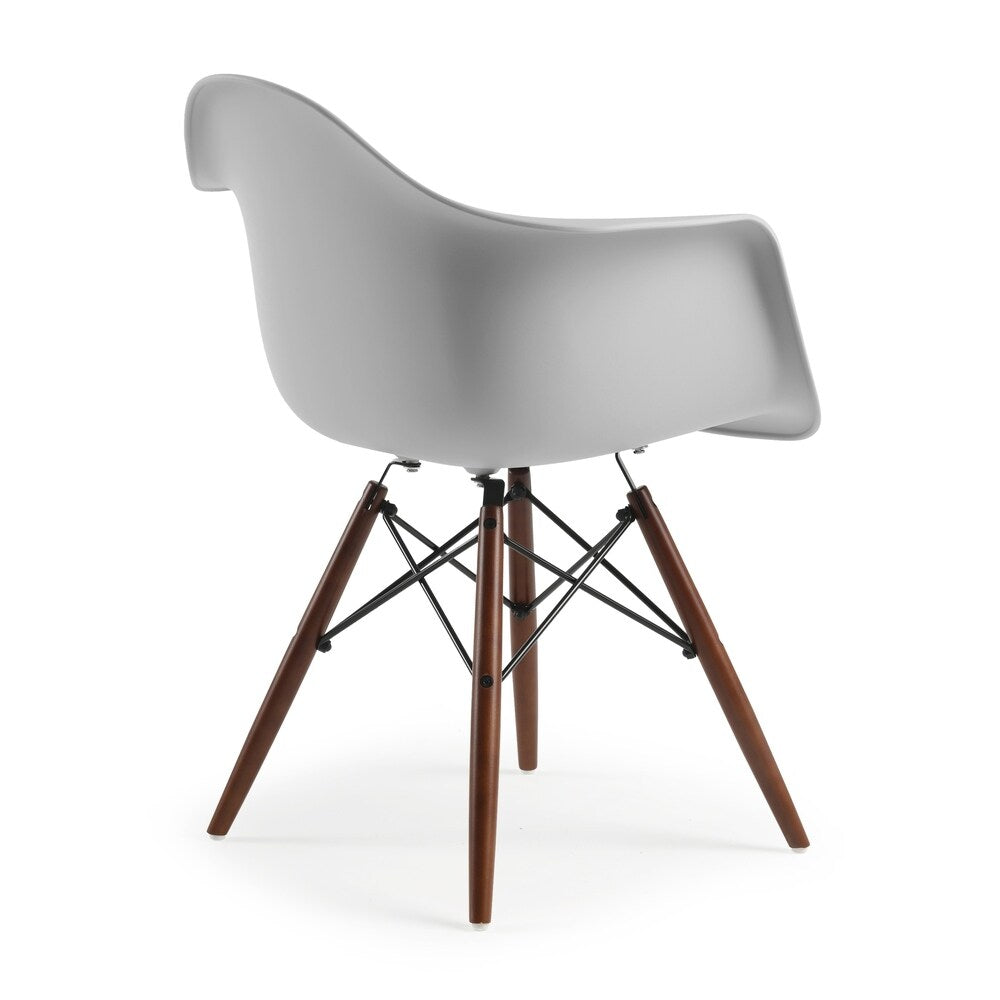 Edgemod Vortex Walnut Wood Leg Dining Arm Chairs (Set of 2)