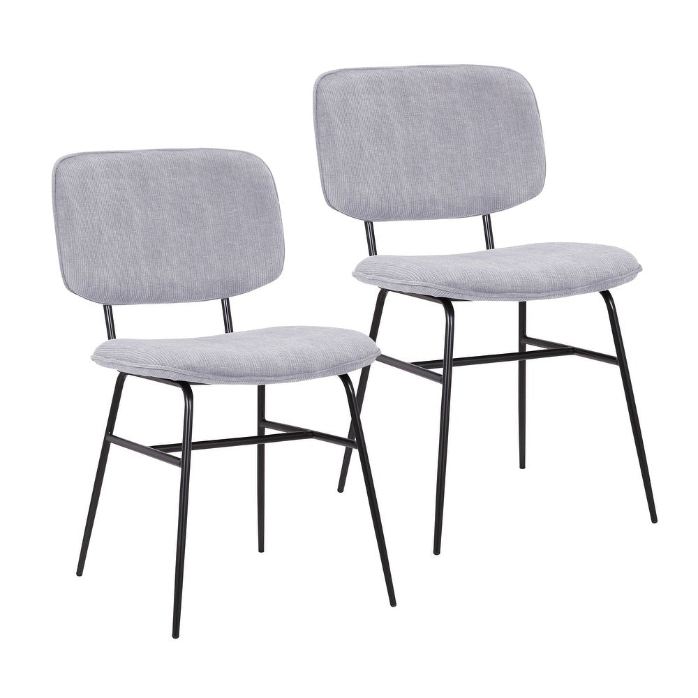 Porthos Home Efia Set of 2 Dining Chairs, Steel Frames, Armless - Grey