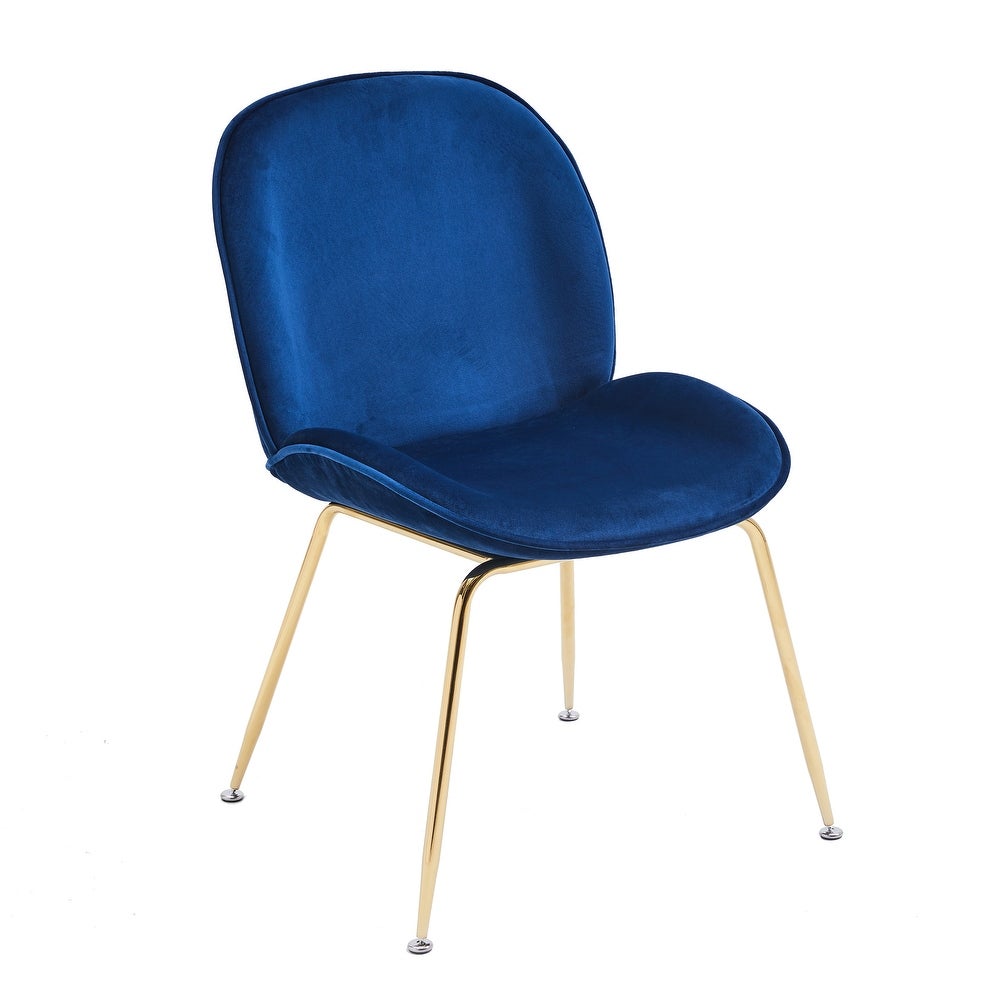 Porthos Home Otis Dining Chair, Suede Upholstery, Gold Legs, Armless