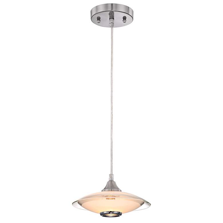 Possini Euro Satin Nickel and Glass Mini Pendant Chandelier