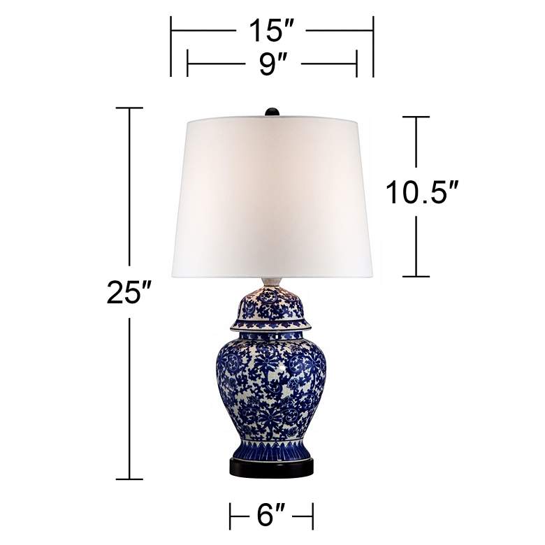 Blue and White Porcelain Temple Jar Table Lamp