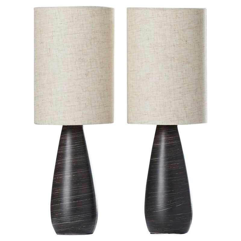 Ceramic Dark Bronze 17.5" Table Lamp Set (Set of 2)