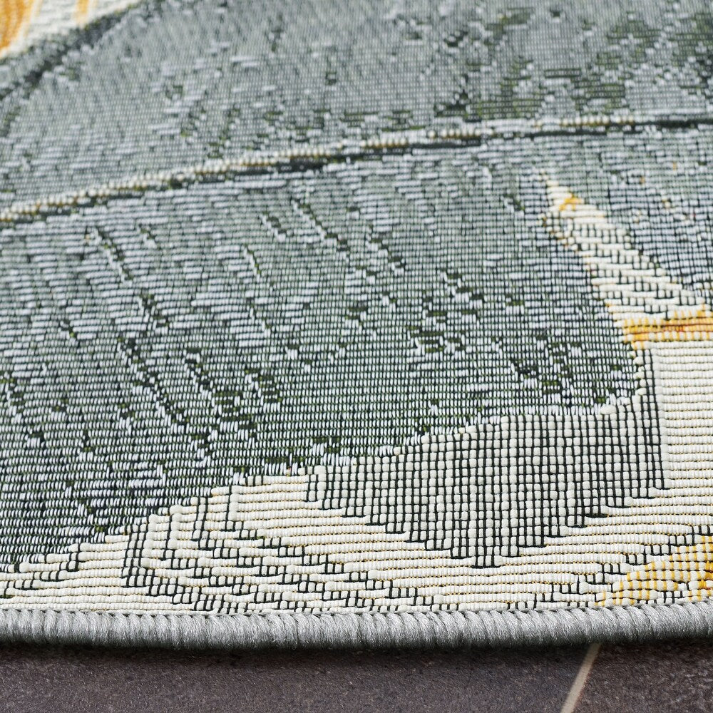 Barbados Finchen Tropical Indoor/ Outdoor Patio Backyard Soft Rug