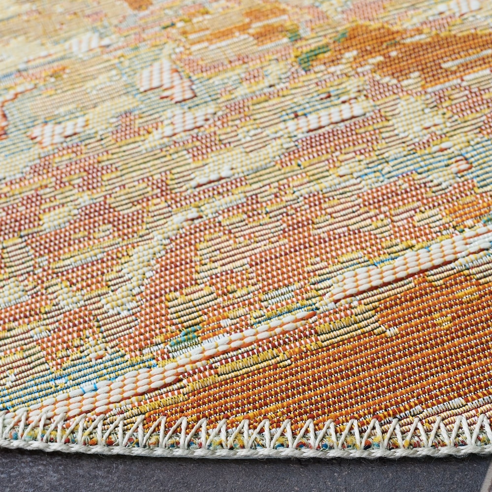 Barbados Nazan Tropical Indoor/ Outdoor Patio Backyard Soft Rug