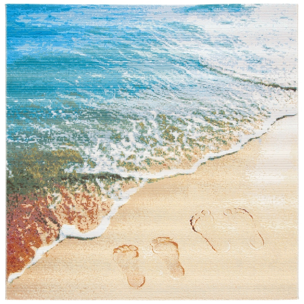 Barbados Tokiko Tropical Indoor/ Outdoor Patio Backyard Soft Rug