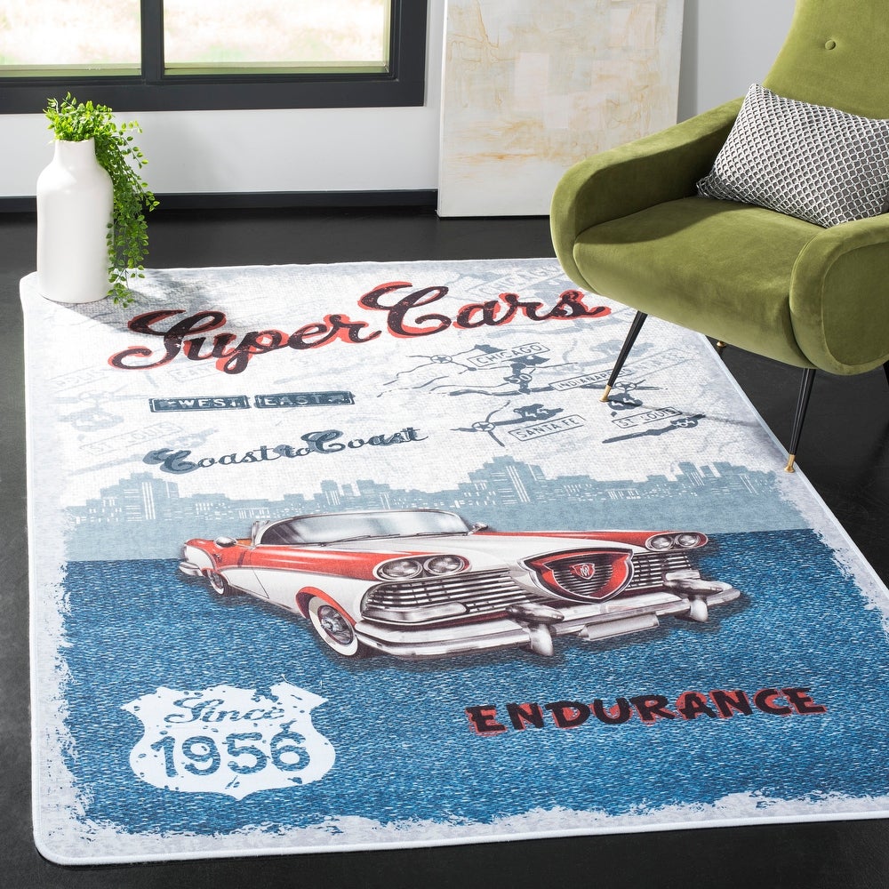 Daytona Jana Graphic Car Machine Washable Soft Rug