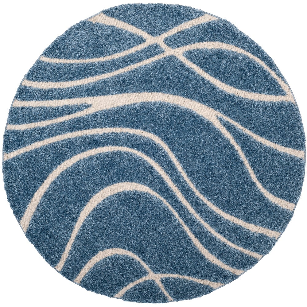 Florida Shag Sigtraud Abstract Waves Thick Soft Area Rug