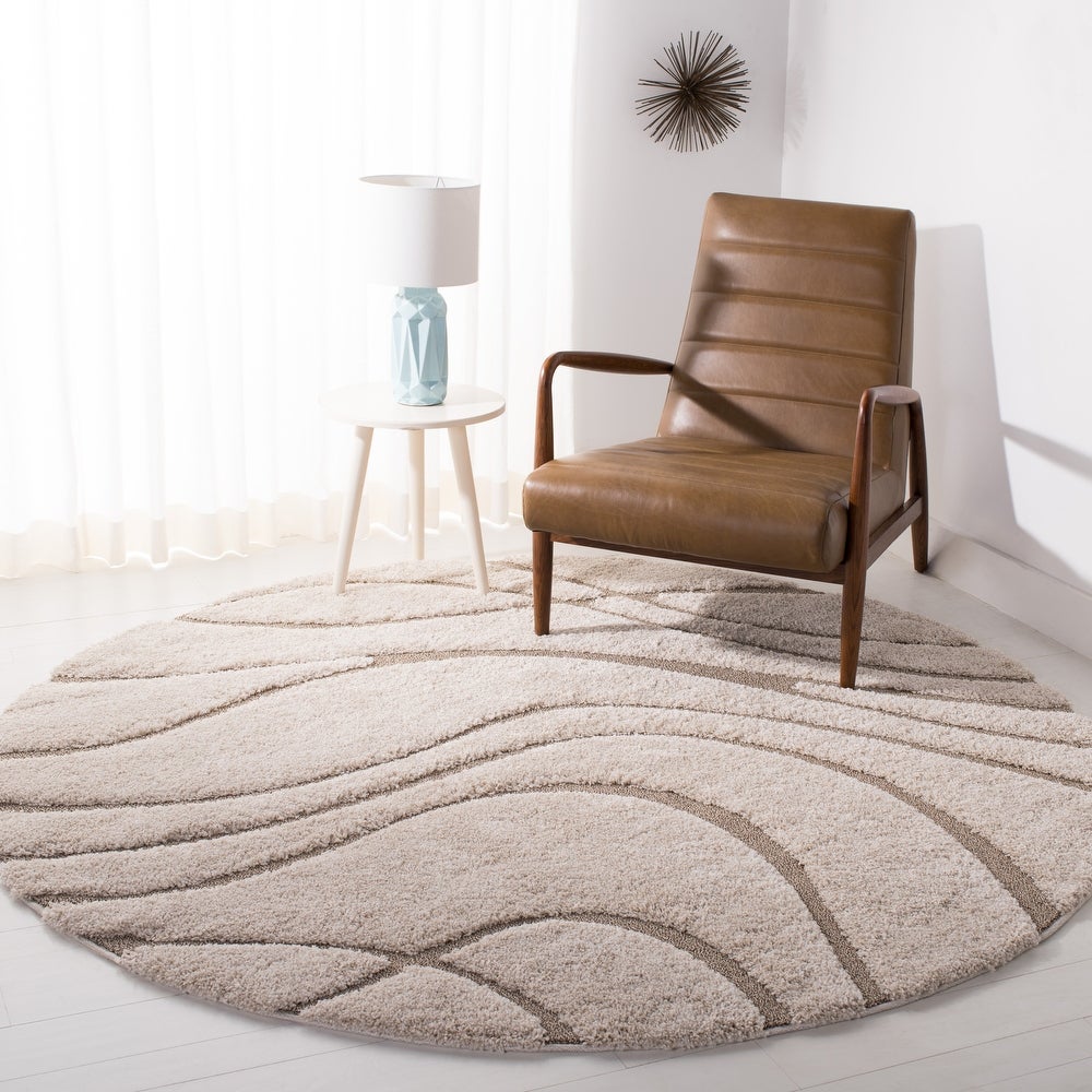 Florida Shag Sigtraud Abstract Waves Thick Soft Area Rug