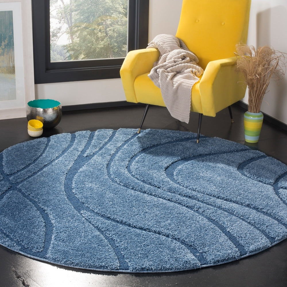Florida Shag Sigtraud Abstract Waves Thick Soft Area Rug