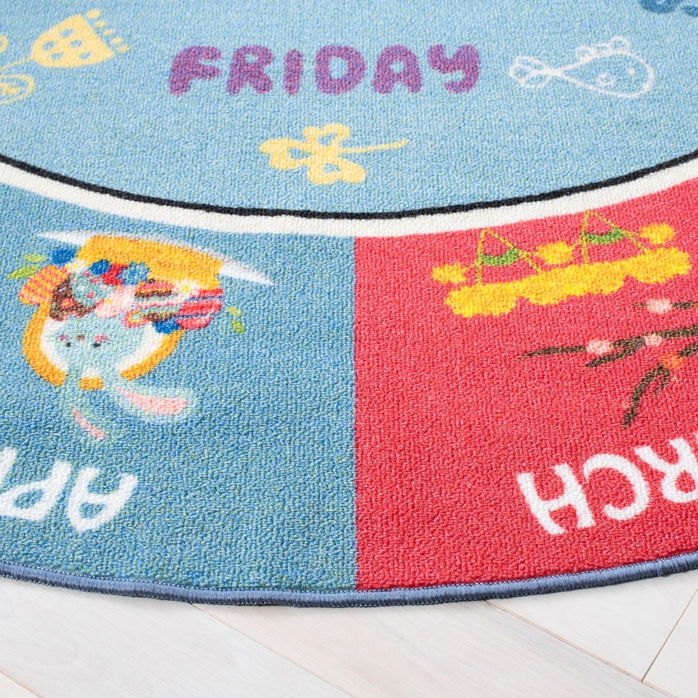 Kids Playhouse Avril Days and Months Machine Washable Soft Rug