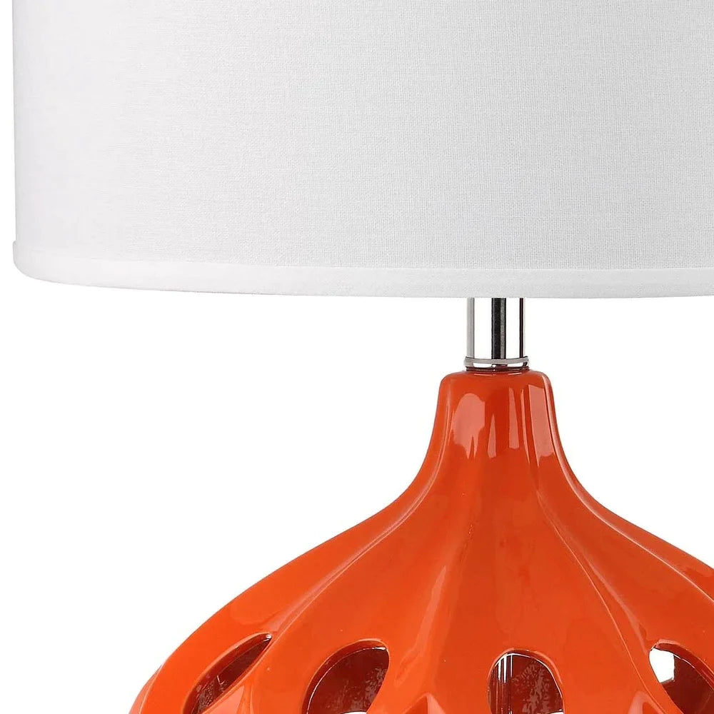 Lighting 29-inch Orange Regina Ceramic Table Lamp - 16"x16"x29"