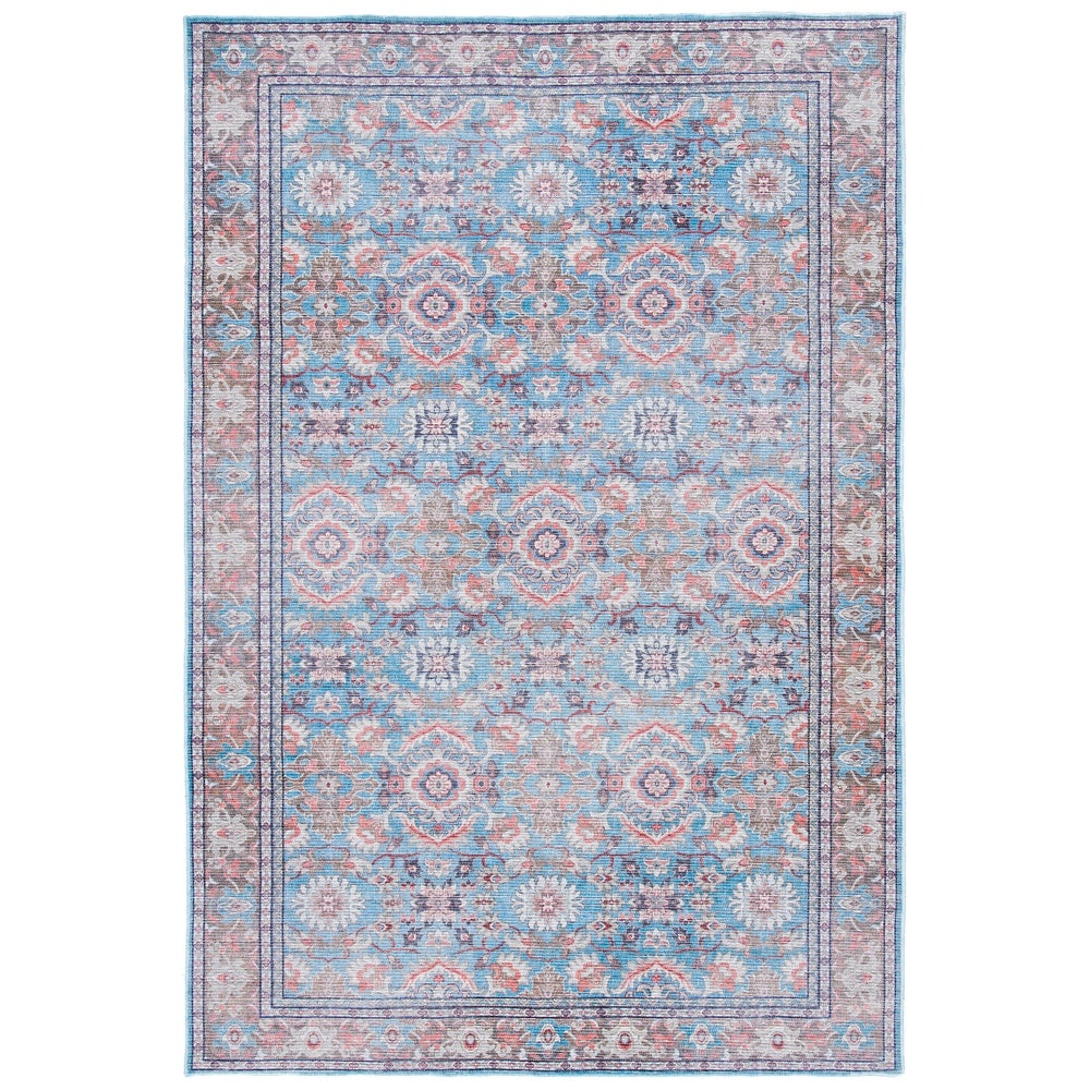Serapi Arty Medallion Distressed Machine Washable Soft Rug