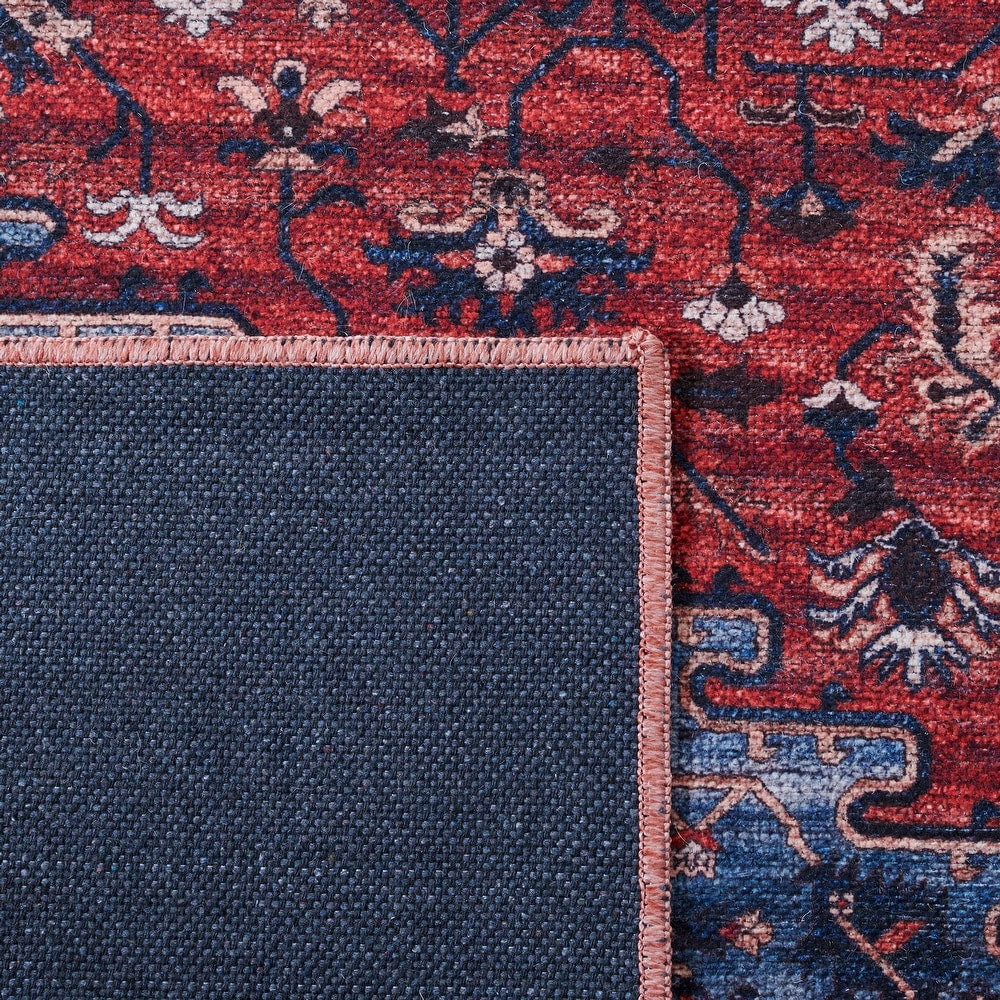 Serapi Roelofje Medallion Distressed Machine Washable Soft Rug