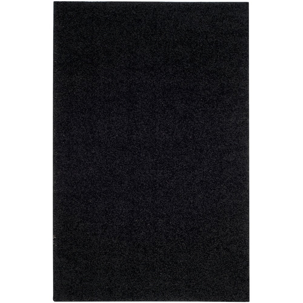 Black Soft Plush Shag Area Rug