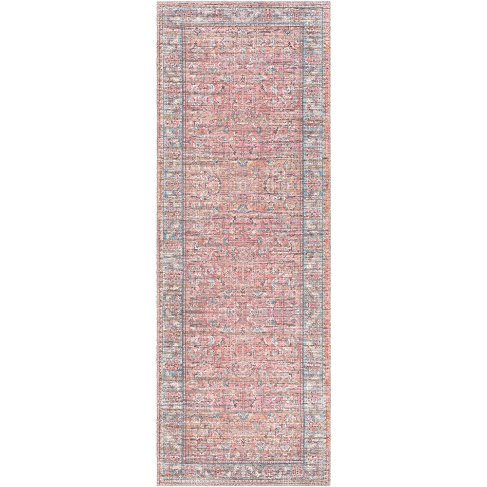 Traditional Medallion Machine Washable Area Soft Rug