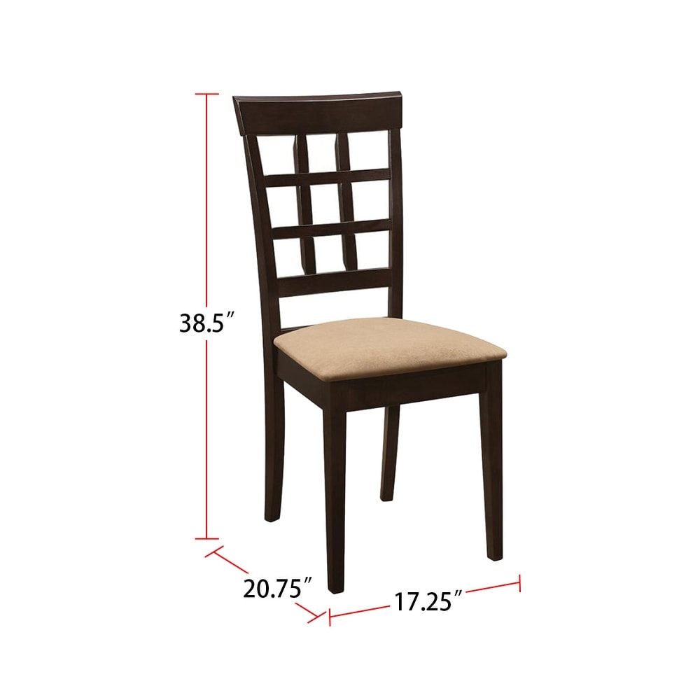 Set of 2 Side Chairs in Cappuccino and Tan