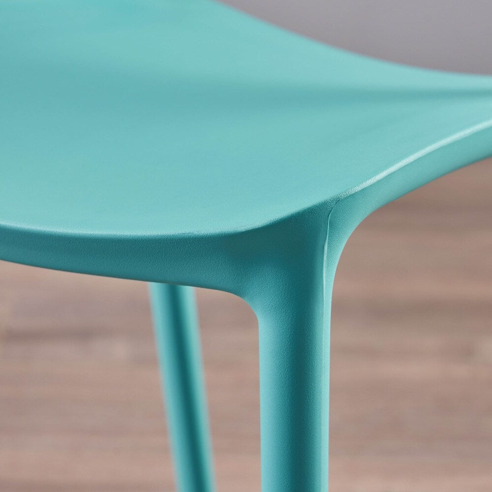 Set of 2 Teal Blue Solid Contemporary Dining Chairs 33"