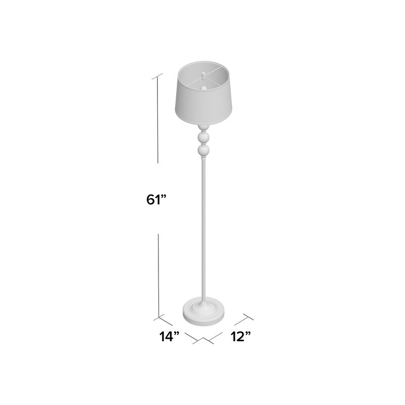 Traditional Crystal and Metal 61" Floor Lamp