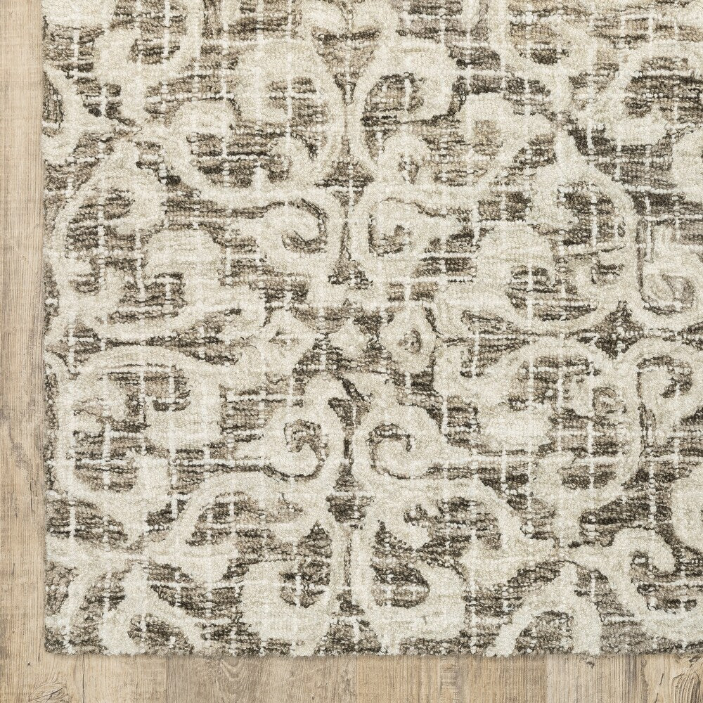 Brincken Hand-tufted Brown/ Ivory Soft Area Rug