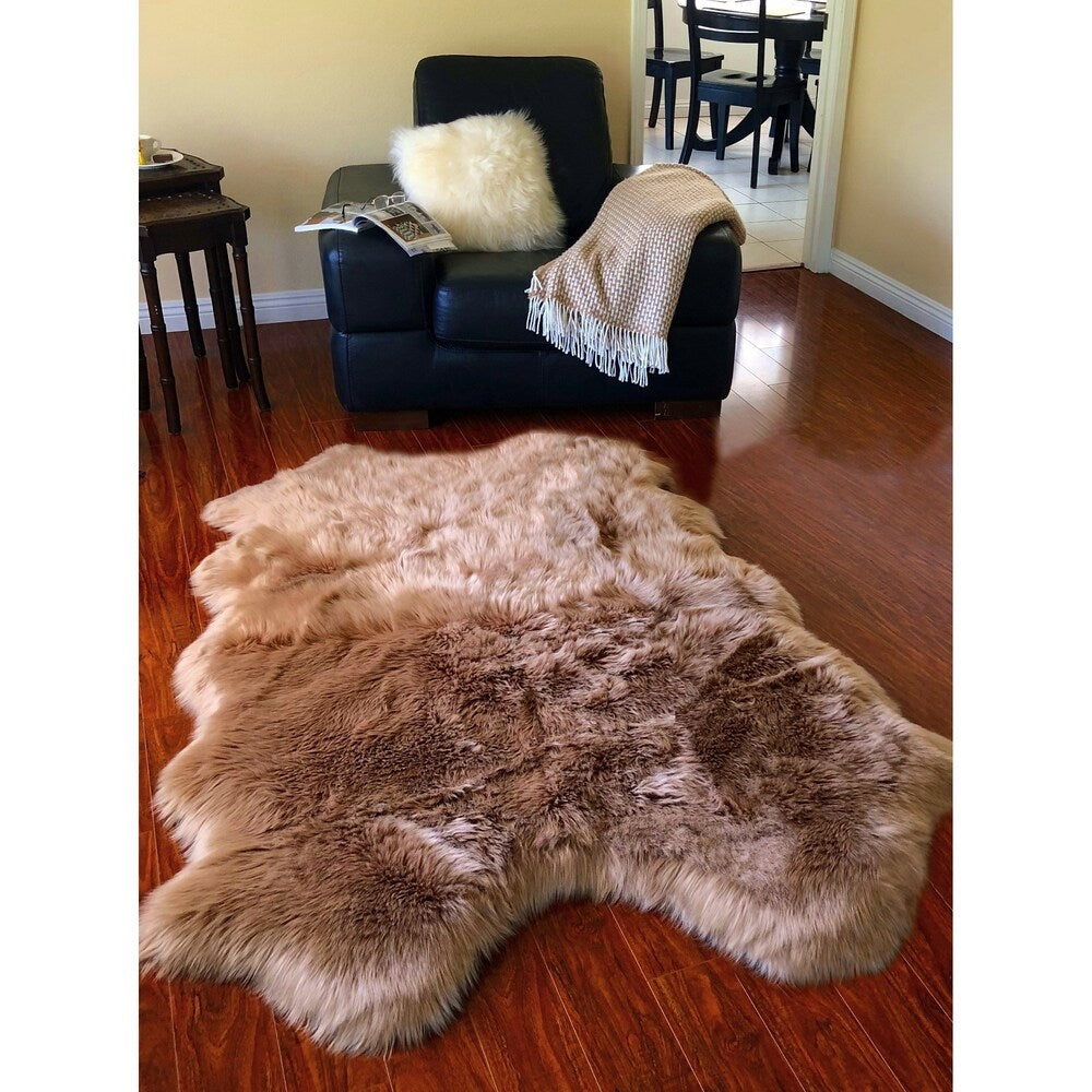 Nansen Luxurious Faux Sheepskin Pelt Shag Soft Area Rug