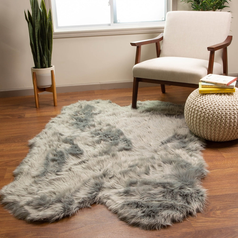 Parrott Faux Fur Sheepskin Soft Area Rug