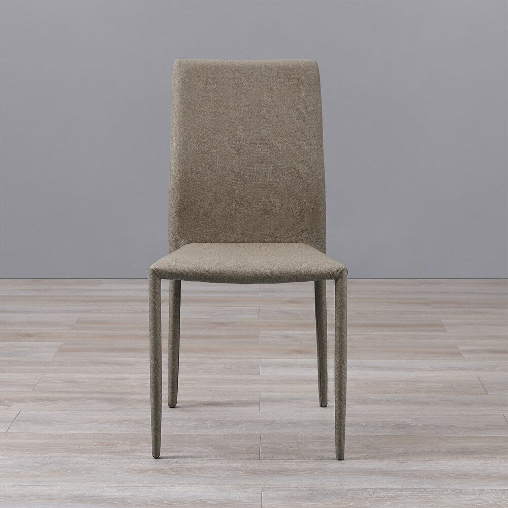 Stackable Frabric Covered Dining Chair, Sets of 2 - Dark Grey, Light Grey - Light Grey