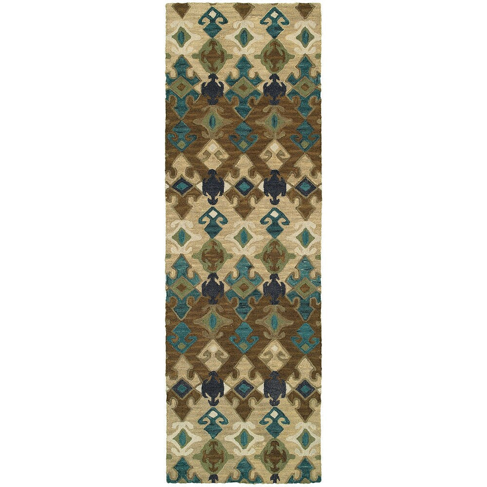 Jamison Geometric Tribal Loop-pile Wool Hand-made Soft Area Rug