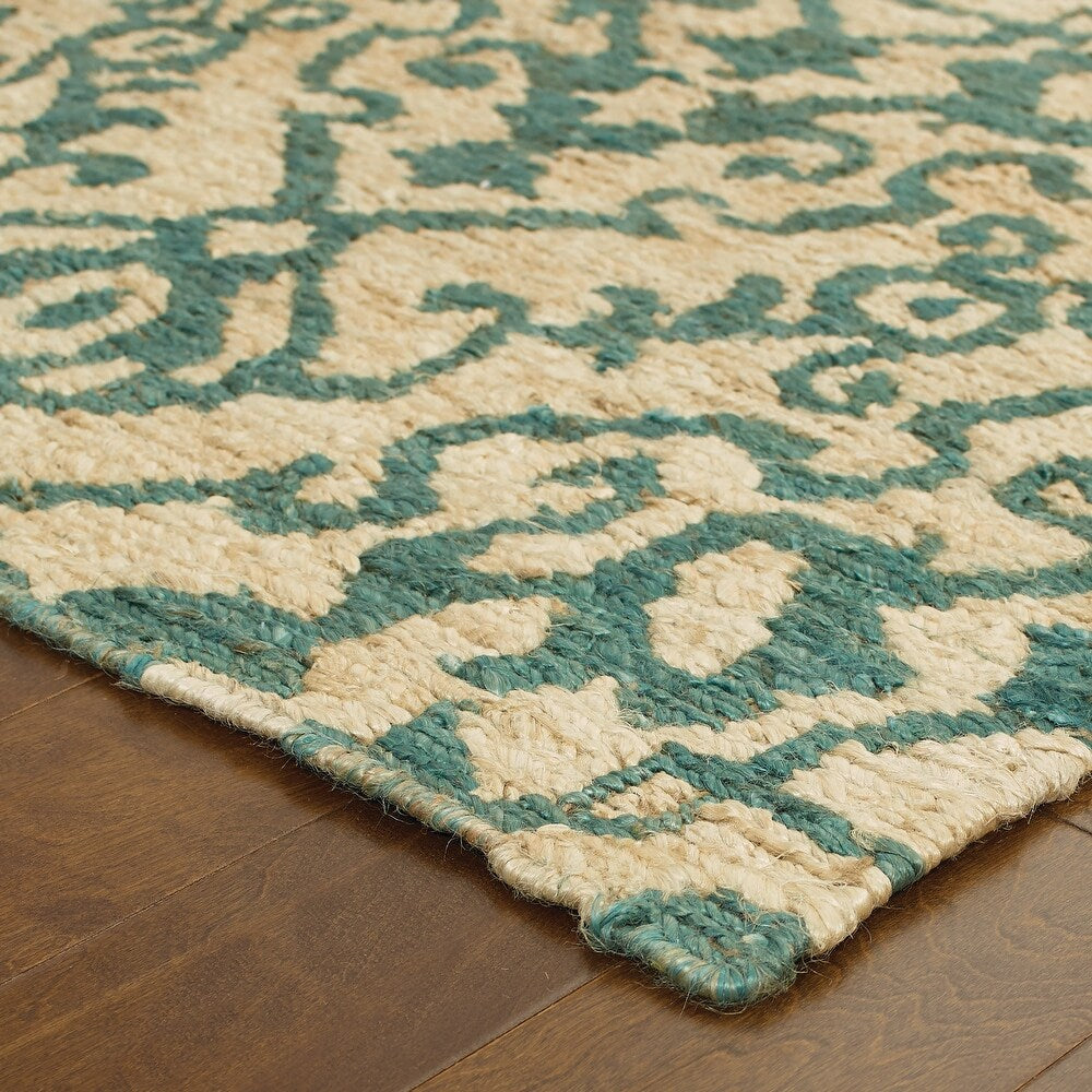 Valencia Hand-woven Jute Floral Soft Area Rug