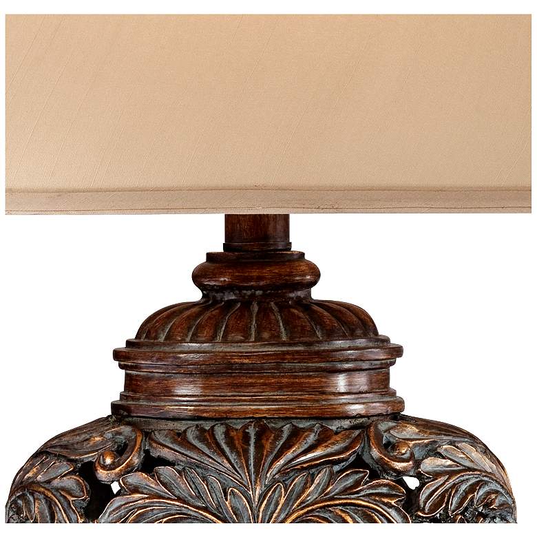 Barnes and Ivy Leafwork Bronze Vase Table Lamp