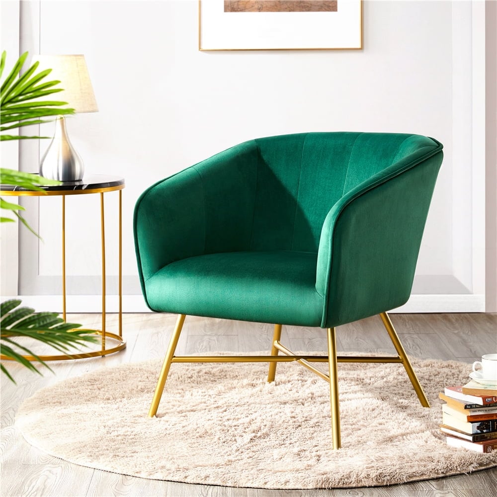 Velvet Club Accent Chair, Gray