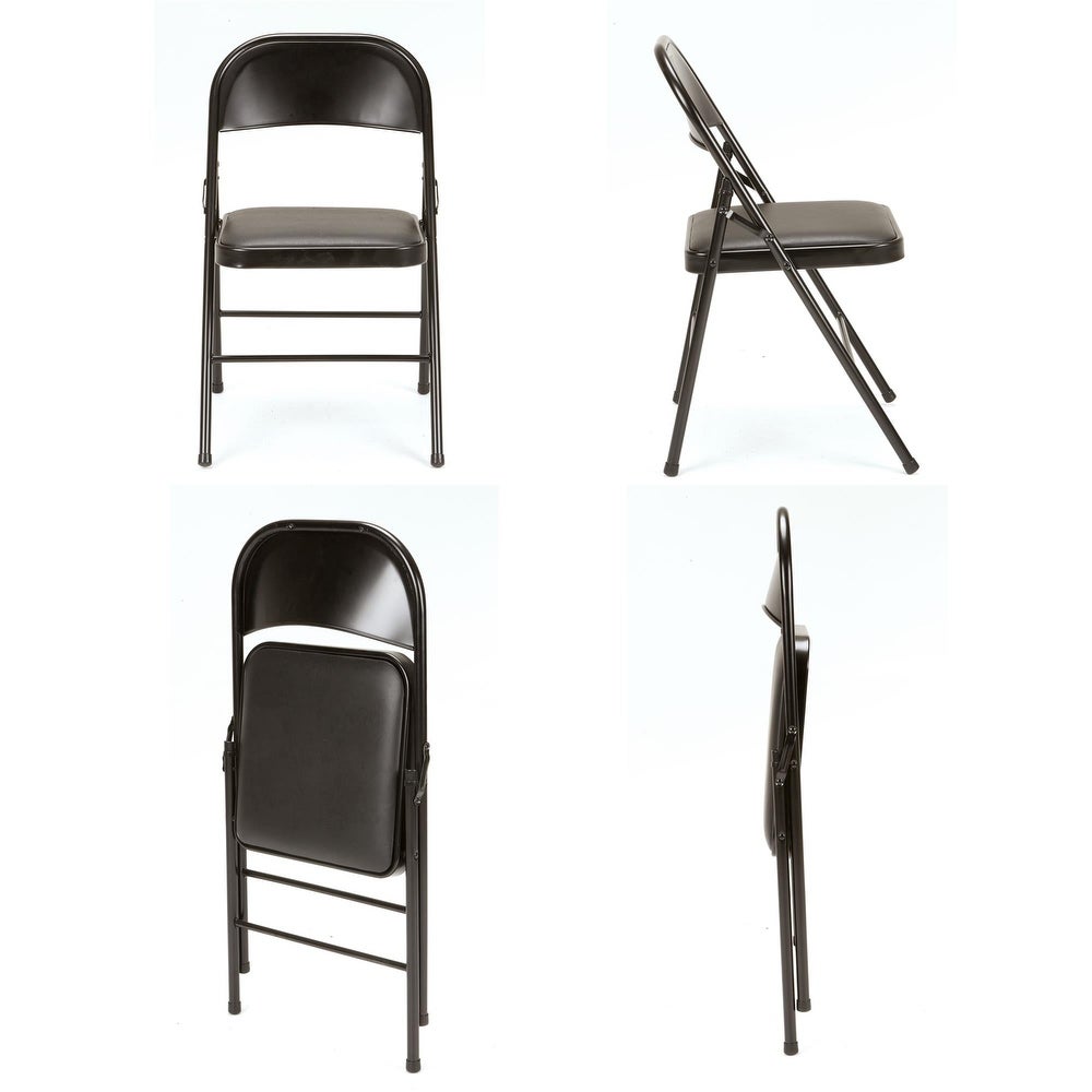 Vinyl Folding Chair (4 Pack), Black