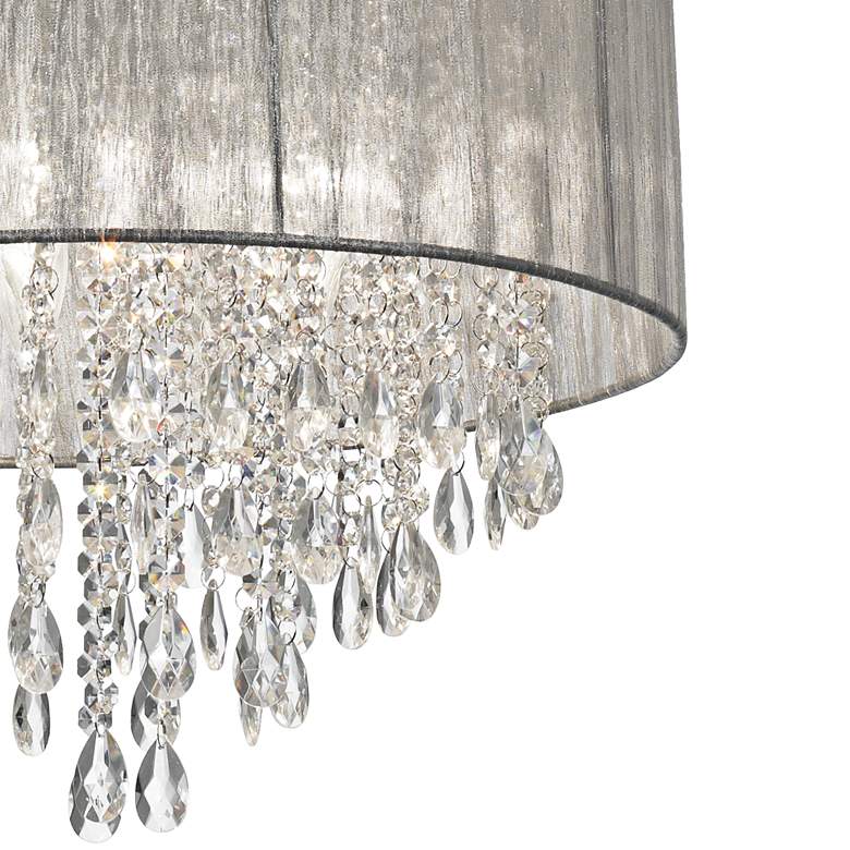 Possini Euro Jolie 20" Wide Silver Fabric Crystal Chandelier