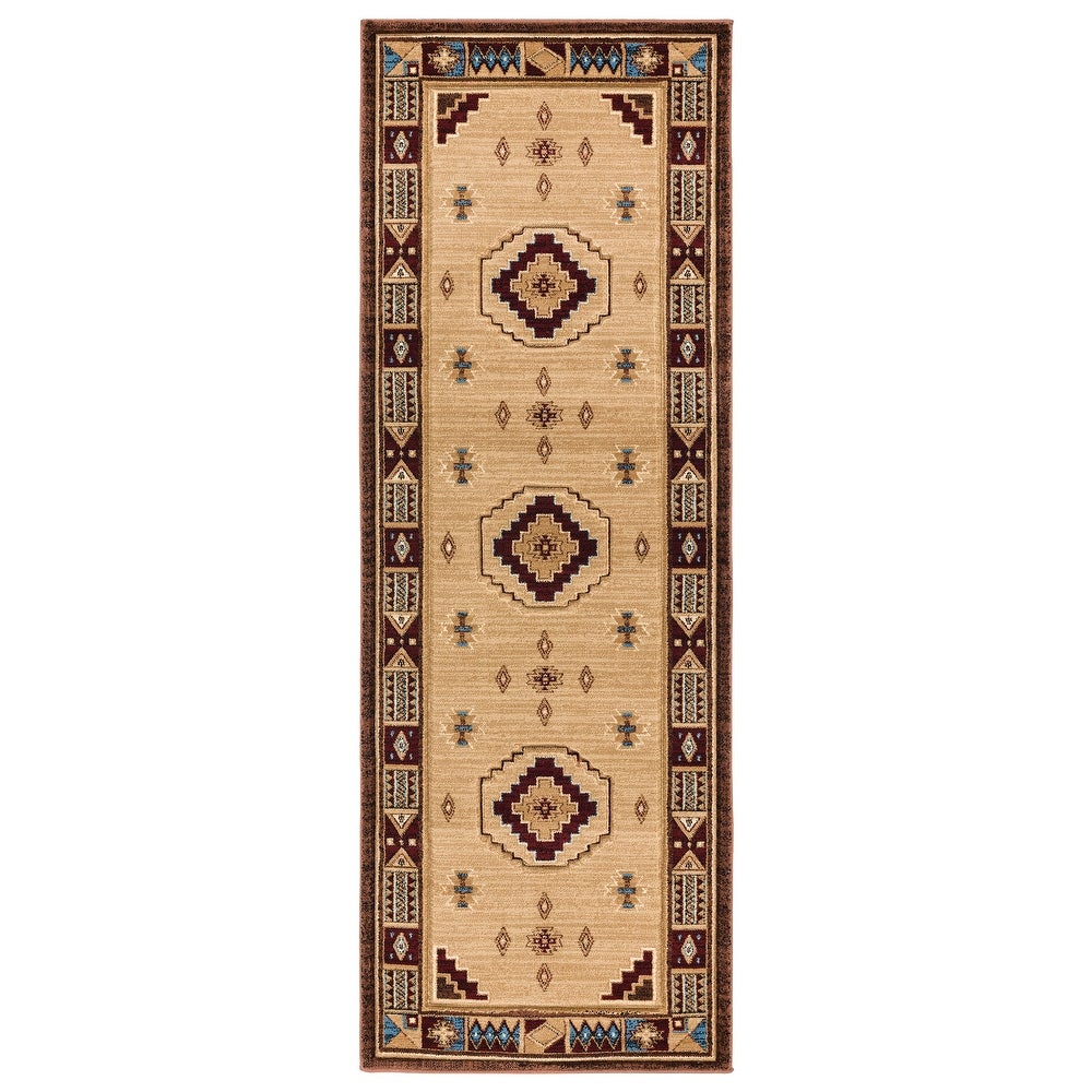 Home Graham Liberty Border Hand-carved Soft Area Rug