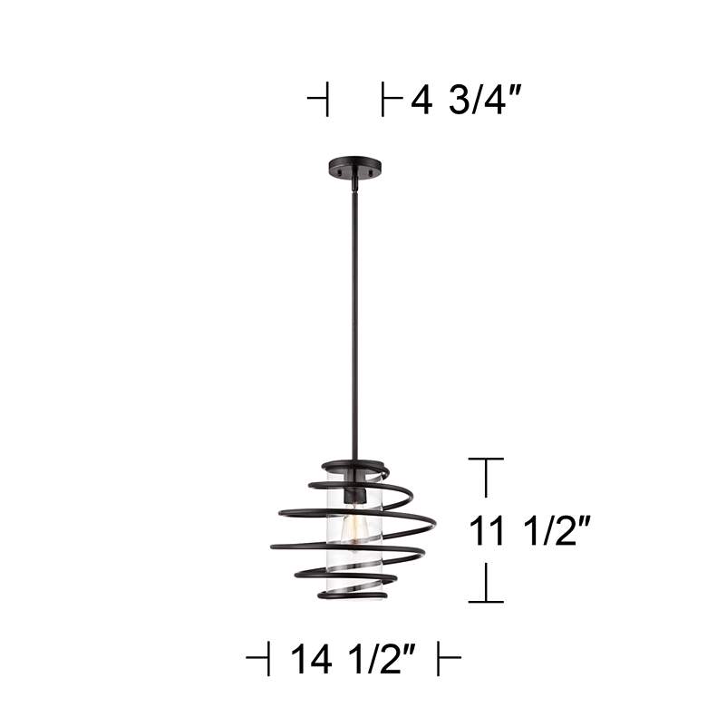 Vansbro Collection 14 1/2" Wide Black Mini Pendant Light