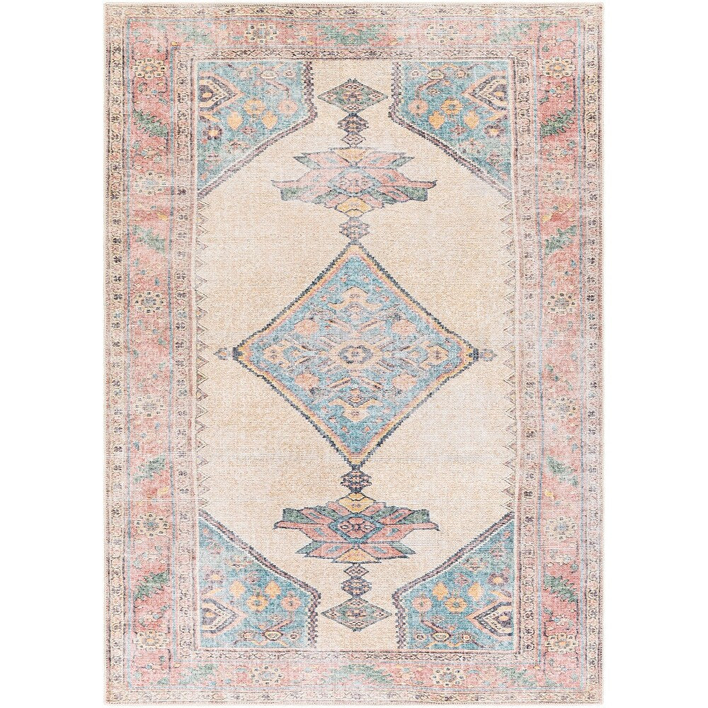 Distressed Tribal Printed Machine Washable Area Soft Rug