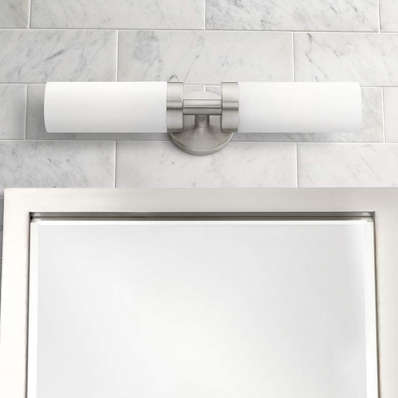Aero 19 1/4"W White Glass 2-Light Bath Light