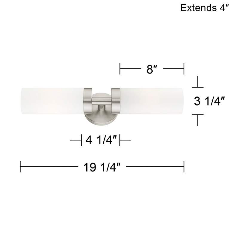 Aero 19 1/4"W Satin White Glass 2-Light Bath Light