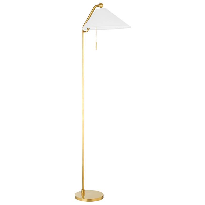 Aisa 1 Light Floor Lamp Aged Brass