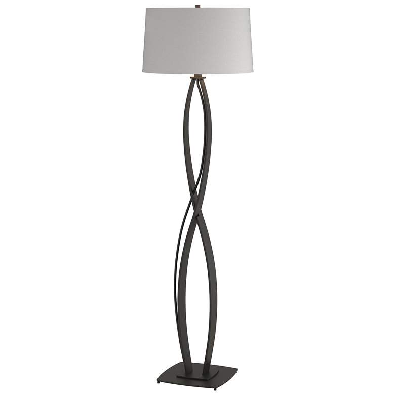 Almost Infinity Floor Lamp - Black Finish - Light Grey Shade