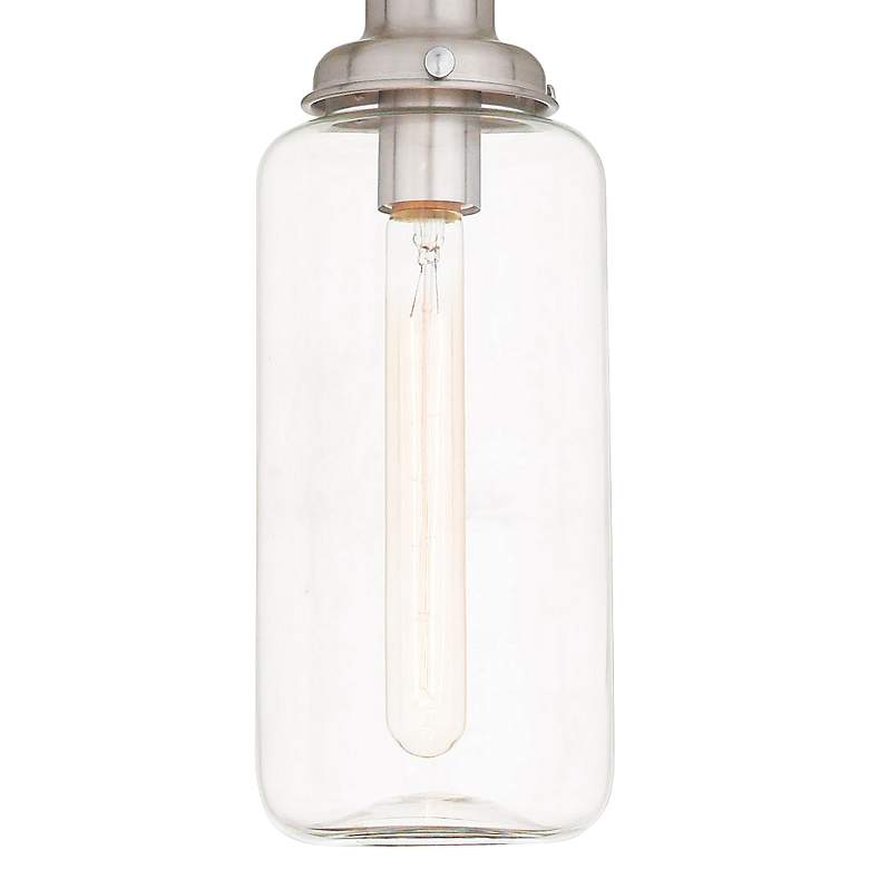 Art Glass 5" Wide Brushed Nickel Mini Pendant