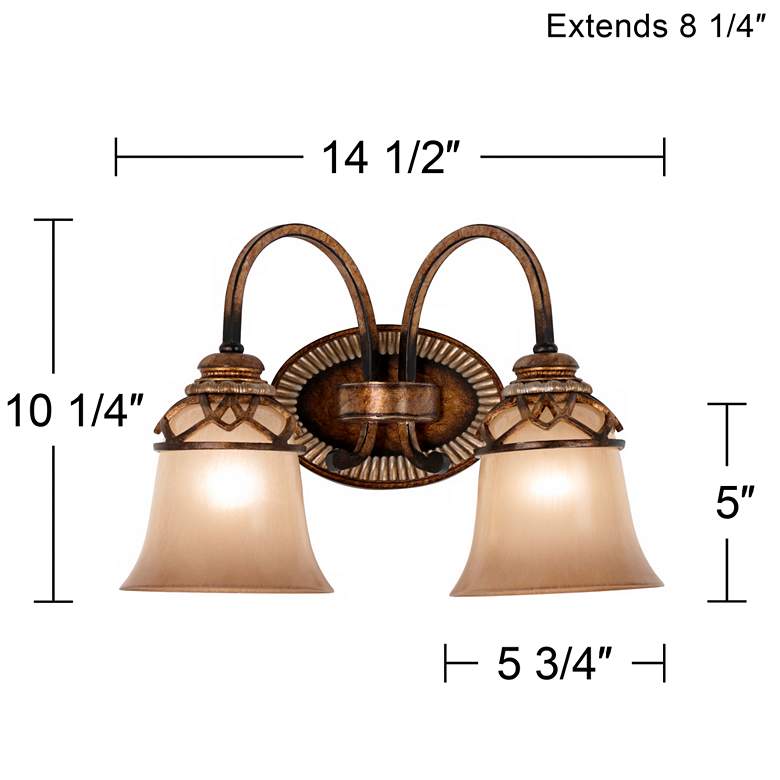 Aston Court Collection 14 1/2"W Bronze 2-Light Bath Light
