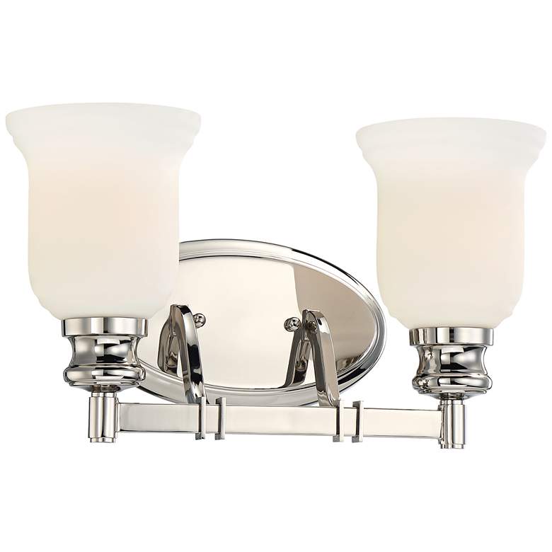 Audrey's Point 15" Wide Polished Nickel 2-Light Bath Light