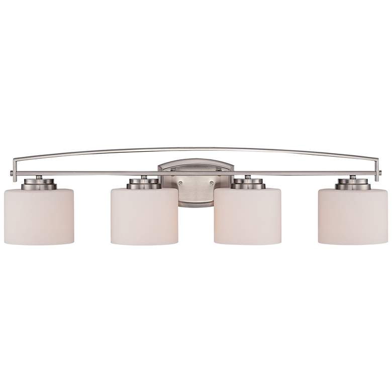 Axel 32 1/2" Wide 4-Light Opal Glass Platinum Bath Light