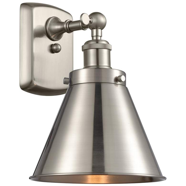 Ballston Urban Appalachian 7" LED Sconce - Nickel Finish - Nickel Shade