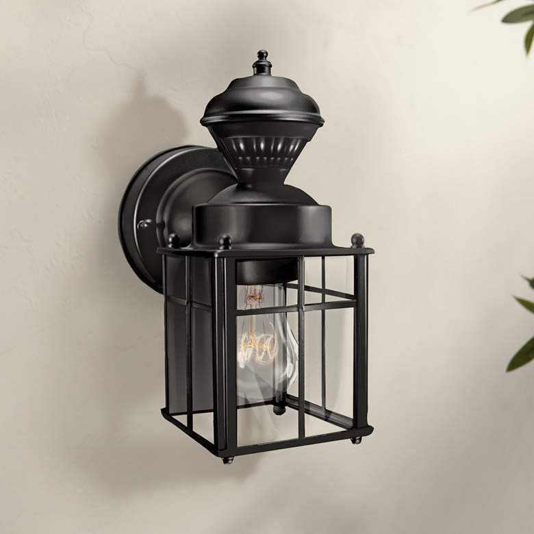 Bayside 9 1/2" High Black Finish Motion Sensor Outdoor Wall Light