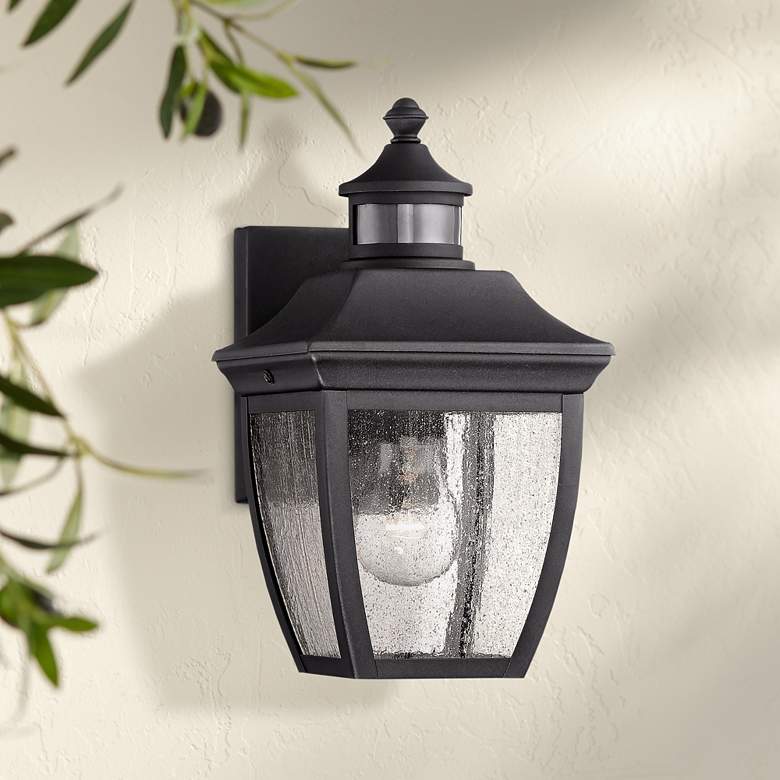 Beaufort 12" High Black Motion Sensor Outdoor Wall Light