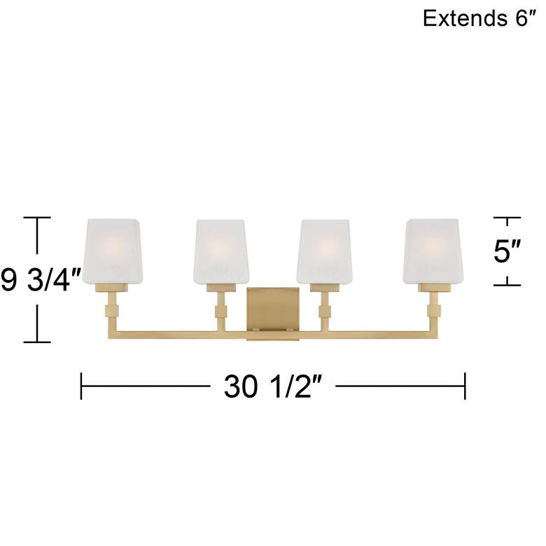 Beauregard 30 1/2" Wide Soft Gold 4-Light Bath Light